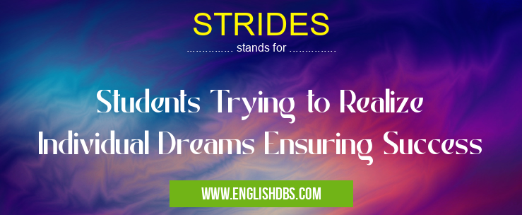 STRIDES means Students Trying to Realize Individual Dreams Ensuring Success STRIDES