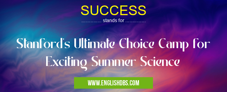 SUCCESS means Stanford's Ultimate Choice Camp for Exciting Summer Science SUCCESS