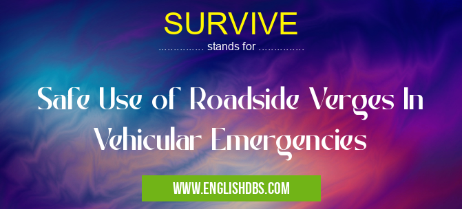 SURVIVE means Safe Use of Roadside Verges In Vehicular Emergencies SURVIVE