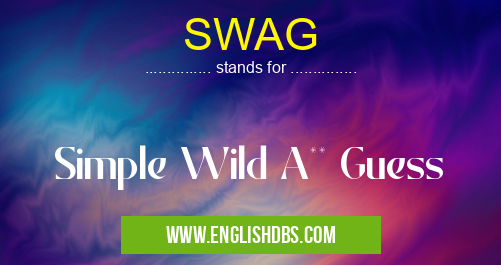 SWAG means Simple Wild A** Guess SWAG