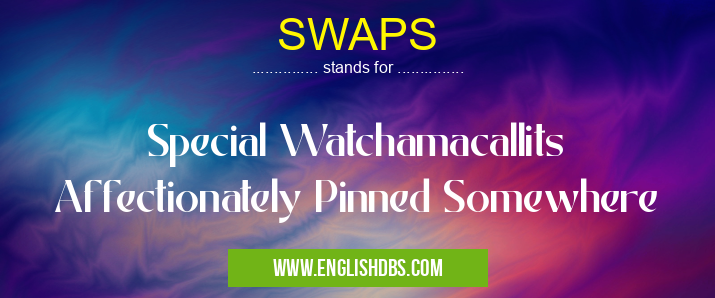 SWAPS means Special Watchamacallits Affectionately Pinned Somewhere SWAPS