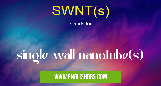 SWNT(s) means single-wall nanotube(s) SWNT(s)
