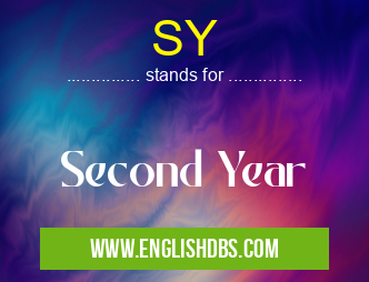 SY means Second Year SY