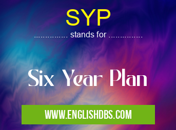 SYP means Six Year Plan SYP