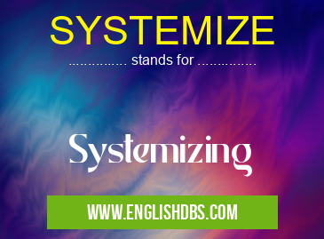 SYSTEMIZE means Systemizing SYSTEMIZE