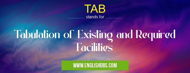 TAB means Tabulation of Existing and Required Facilities TAB