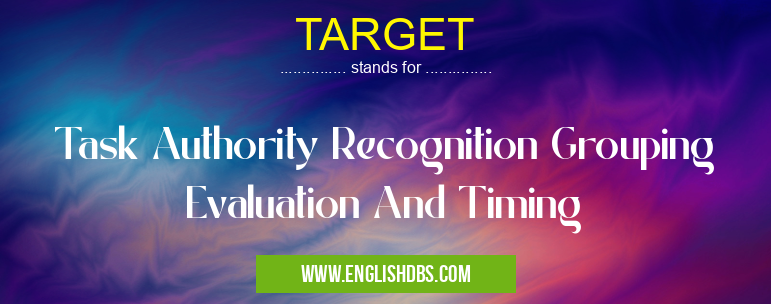 TARGET means Task Authority Recognition Grouping Evaluation And Timing TARGET