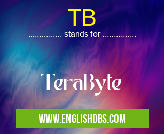 TB means TeraByte TB