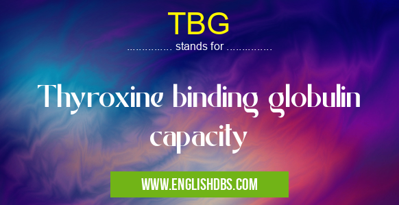 TBG means Thyroxine binding globulin capacity TBG