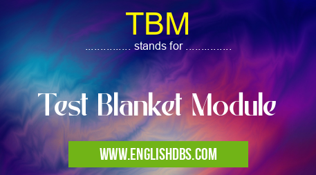 TBM means Test Blanket Module TBM