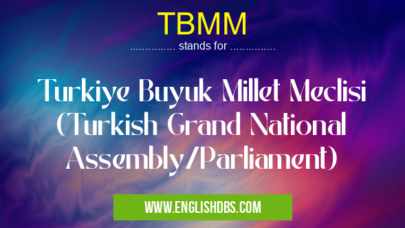 TBMM means Turkiye Buyuk Millet Meclisi (Turkish Grand National Assembly/Parliament) TBMM