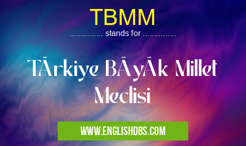 TBMM means Türkiye Büyük Millet Meclisi TBMM
