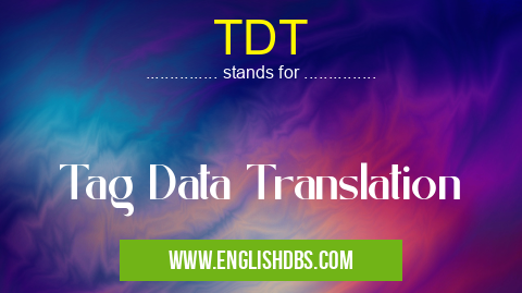 TDT means Tag Data Translation TDT