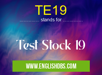 TE19 means Test Stock 19 TE19