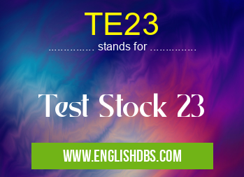 TE23 means Test Stock 23 TE23
