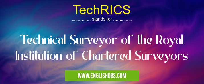 TechRICS means Technical Surveyor of the Royal Institution of Chartered Surveyors TechRICS