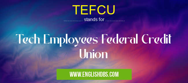 TEFCU means Tech Employees Federal Credit Union TEFCU