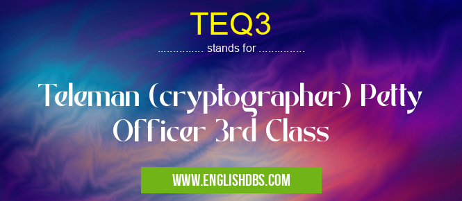 TEQ3 means Teleman (cryptographer) Petty Officer 3rd Class TEQ3