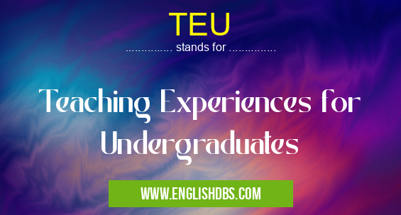 TEU means Teaching Experiences for Undergraduates TEU