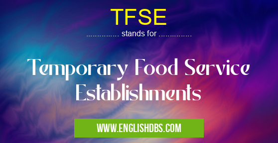 TFSE means Temporary Food Service Establishments TFSE