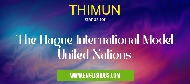 THIMUN means The Hague International Model United Nations THIMUN