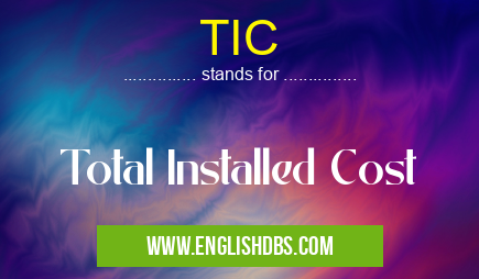 TIC means Total Installed Cost TIC
