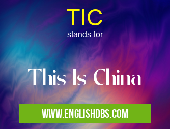 TIC means This Is China TIC