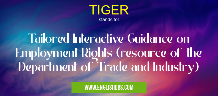 TIGER means Tailored Interactive Guidance on Employment Rights (resource of the Department of Trade and Industry) TIGER