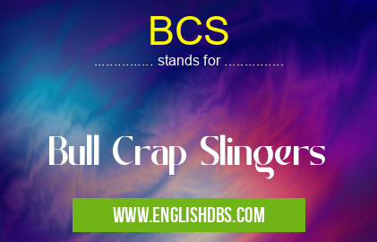 BCS means Bull Crap Slingers BCS