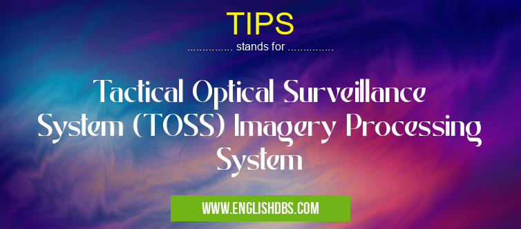 TIPS means Tactical Optical Surveillance System (TOSS) Imagery Processing System TIPS