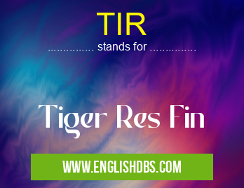 TIR means Tiger Res Fin TIR