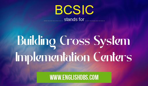 BCSIC means Building Cross System Implementation Centers BCSIC
