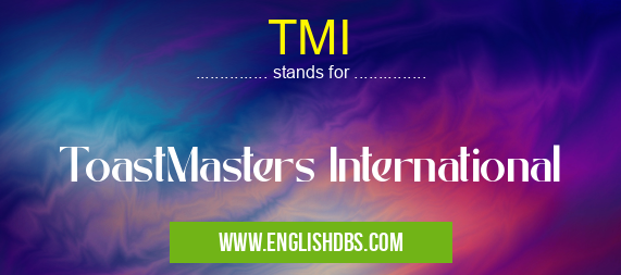 TMI means ToastMasters International TMI