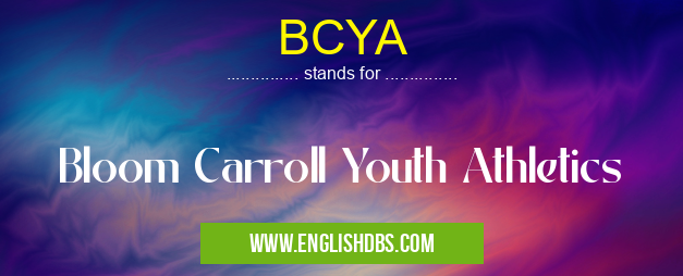 BCYA means Bloom Carroll Youth Athletics BCYA