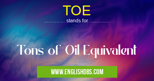 TOE means Tons of Oil Equivalent TOE