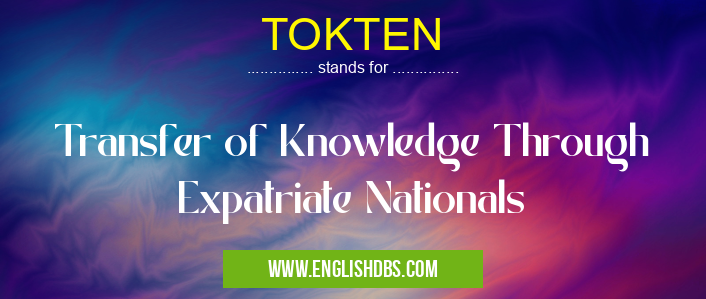 TOKTEN means Transfer of Knowledge Through Expatriate Nationals TOKTEN