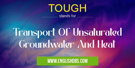 TOUGH means Transport Of Unsaturated Groundwater And Heat TOUGH