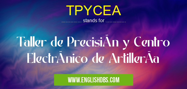 TPYCEA means Taller de Precisión y Centro Electrónico de ArtillerÃa TPYCEA