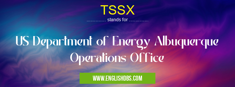 TSSX means US Department of Energy Albuquerque Operations Office TSSX