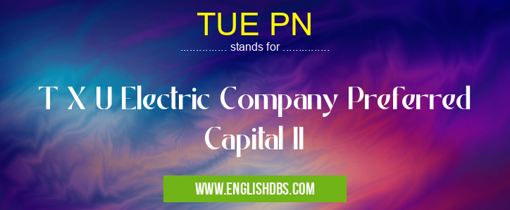 TUE PN means T X U Electric Company Preferred Capital II TUE PN