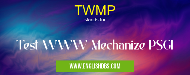 TWMP means Test WWW Mechanize PSGI TWMP