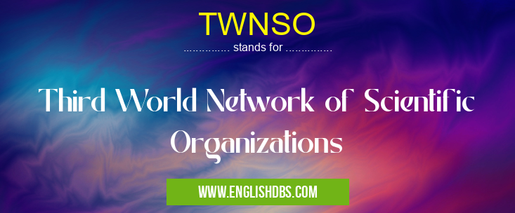 TWNSO means Third World Network of Scientific Organizations TWNSO