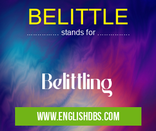 BELITTLE means Belittling BELITTLE