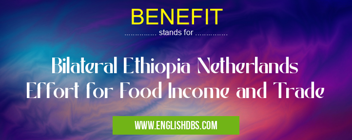 BENEFIT means Bilateral Ethiopia Netherlands Effort for Food Income and Trade BENEFIT