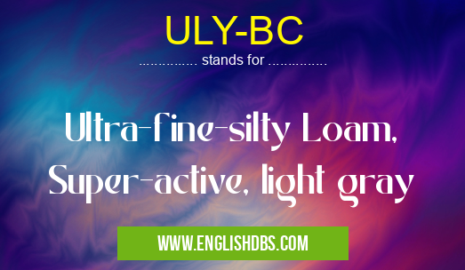 ULY-BC means Ultra-fine-silty Loam, Super-active, light gray ULY-BC