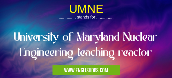 UMNE means University of Maryland Nuclear Engineering teaching reactor UMNE