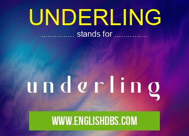 UNDERLING means u n d e r l i n g UNDERLING