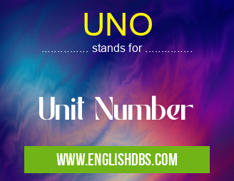 UNO means Unit Number UNO