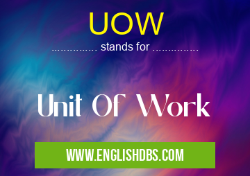 UOW means Unit Of Work UOW