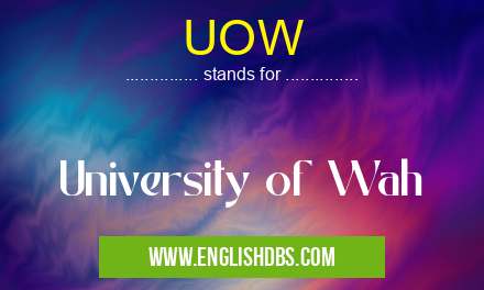 UOW means University of Wah UOW